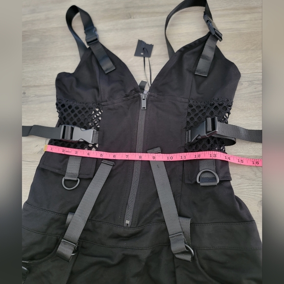 Dolls Kill Widow Darkly Devoted Dress Mini Utility sz Large - Picture 6 of 8